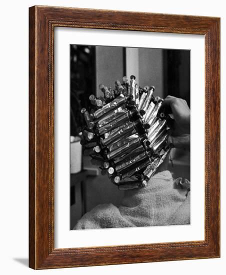 Woman at Beauty Salon in curlers and tinfoil for permanent waves hairstyle in late 30's and 40's-Alfred Eisenstaedt-Framed Photographic Print