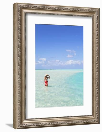 Woman at Blue Lagoon, Fakarava, Tuamotu Islands, French Polynesia (Mr)-Ian Trower-Framed Photographic Print