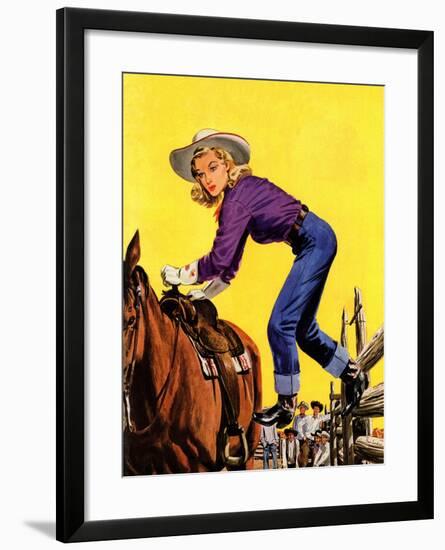 "Woman at Dude Rance," June 20, 1942-Fred Ludekens-Framed Giclee Print