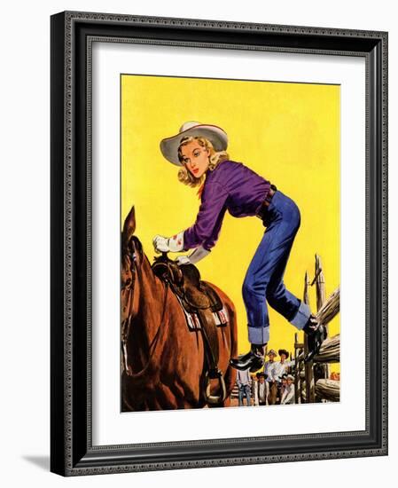 "Woman at Dude Rance," June 20, 1942-Fred Ludekens-Framed Giclee Print