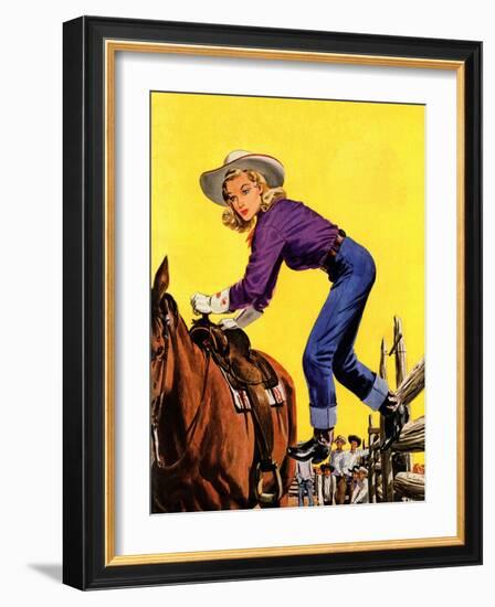 "Woman at Dude Rance," June 20, 1942-Fred Ludekens-Framed Giclee Print