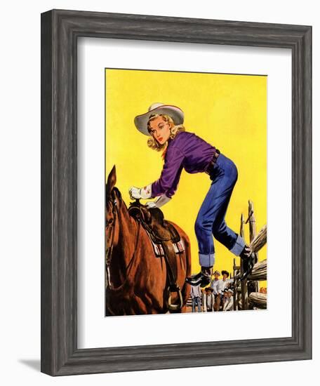 "Woman at Dude Rance," June 20, 1942-Fred Ludekens-Framed Giclee Print