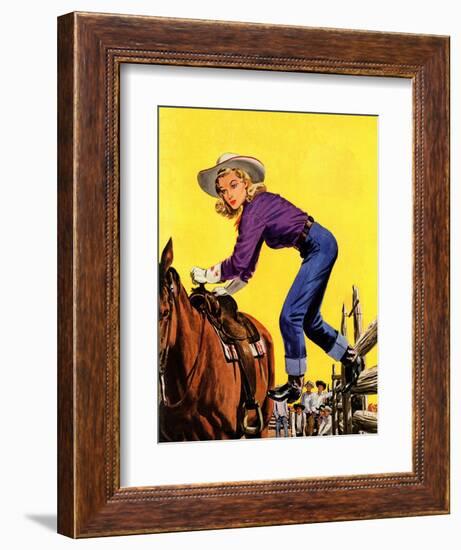 "Woman at Dude Rance," June 20, 1942-Fred Ludekens-Framed Giclee Print