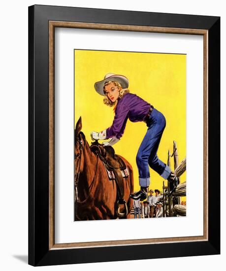 "Woman at Dude Rance," June 20, 1942-Fred Ludekens-Framed Giclee Print