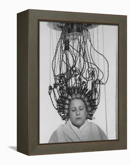 Woman at Hairdressing Salon Getting a Permanent Wave-Alfred Eisenstaedt-Framed Premier Image Canvas