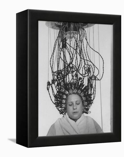 Woman at Hairdressing Salon Getting a Permanent Wave-Alfred Eisenstaedt-Framed Premier Image Canvas