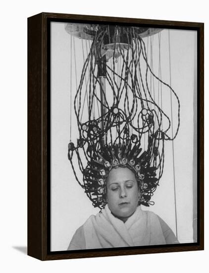 Woman at Hairdressing Salon Getting a Permanent Wave-Alfred Eisenstaedt-Framed Premier Image Canvas