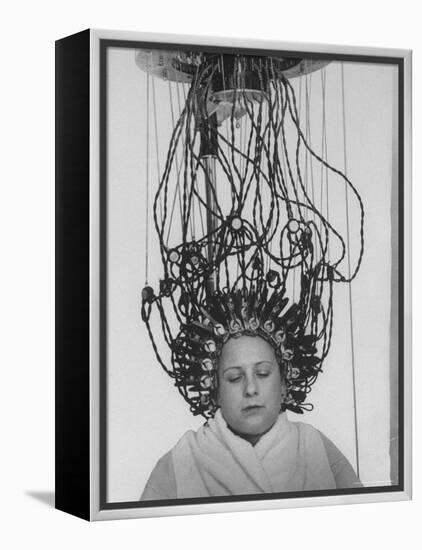 Woman at Hairdressing Salon Getting a Permanent Wave-Alfred Eisenstaedt-Framed Premier Image Canvas