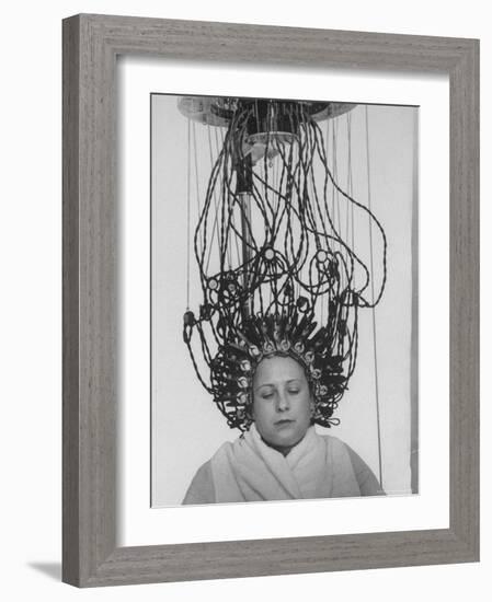 Woman at Hairdressing Salon Getting a Permanent Wave-Alfred Eisenstaedt-Framed Photographic Print