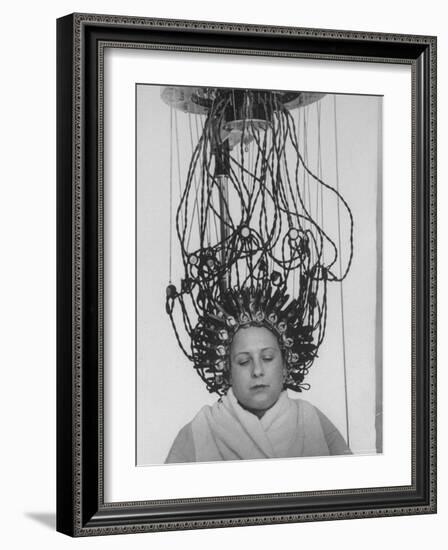 Woman at Hairdressing Salon Getting a Permanent Wave-Alfred Eisenstaedt-Framed Photographic Print