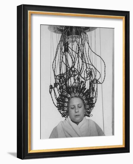 Woman at Hairdressing Salon Getting a Permanent Wave-Alfred Eisenstaedt-Framed Photographic Print