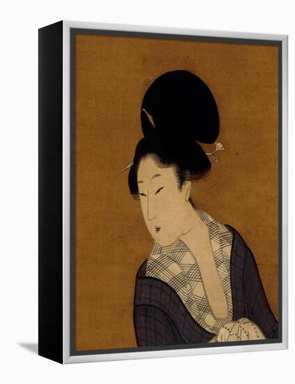 Woman at Her Morning Toilette, a Hanging Scroll Painting-Kitagawa Utamaro-Framed Stretched Canvas