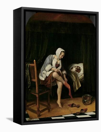 Woman at Her Toilet, 1655-60-Jan Steen-Framed Stretched Canvas