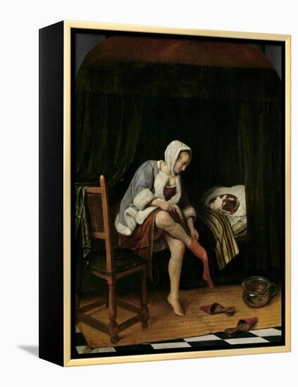 Woman at Her Toilet, 1655-60-Jan Steen-Framed Stretched Canvas