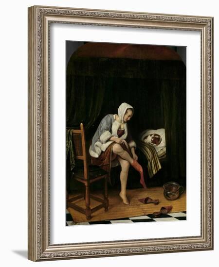 Woman at Her Toilet, 1655-60-Jan Steen-Framed Art Print