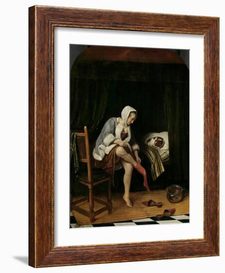 Woman at Her Toilet, 1655-60-Jan Steen-Framed Art Print