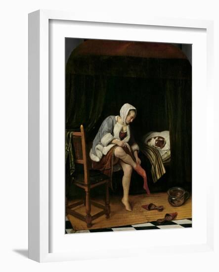 Woman at Her Toilet, 1655-60-Jan Steen-Framed Art Print