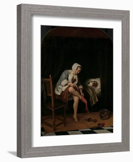 Woman at her Toilet, 1655-60-Jan Havicksz. Steen-Framed Giclee Print