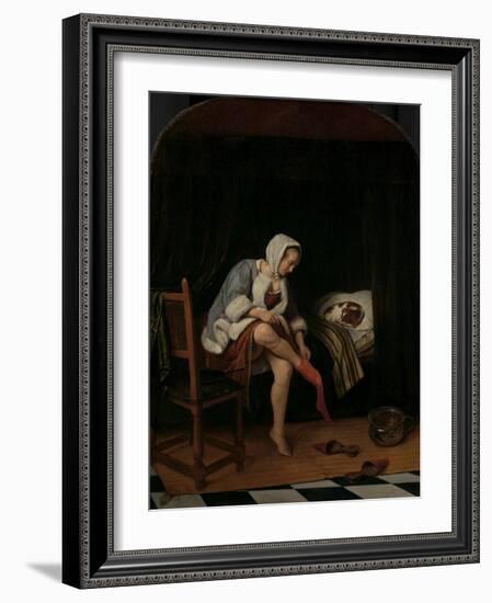 Woman at her Toilet, 1655-60-Jan Havicksz. Steen-Framed Giclee Print