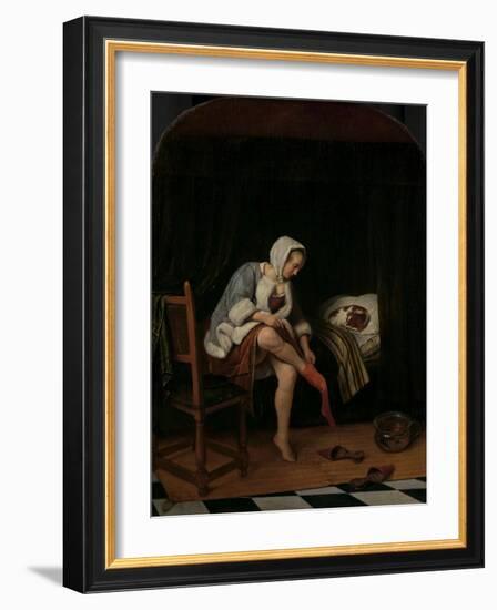 Woman at her Toilet, 1655-60-Jan Havicksz. Steen-Framed Giclee Print