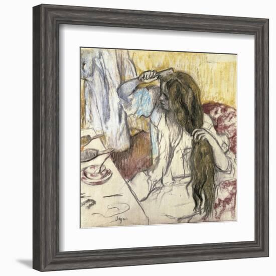 Woman at Her Toilet-Edgar Degas-Framed Art Print