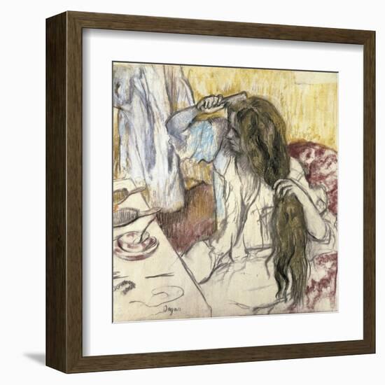 Woman at Her Toilet-Edgar Degas-Framed Art Print