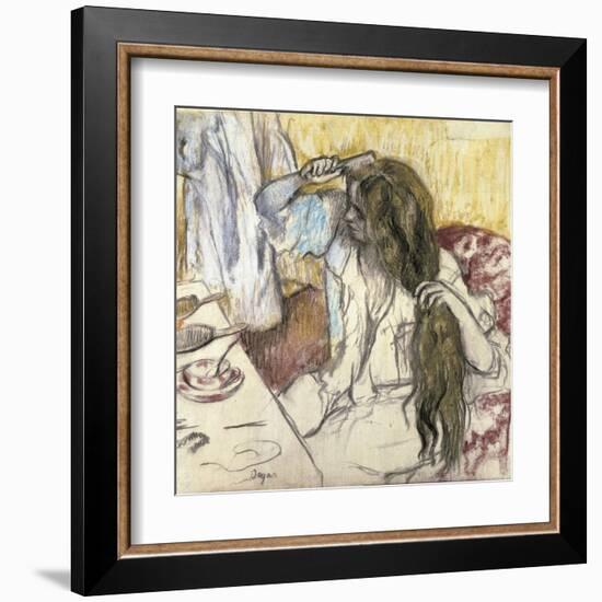 Woman at Her Toilet-Edgar Degas-Framed Art Print