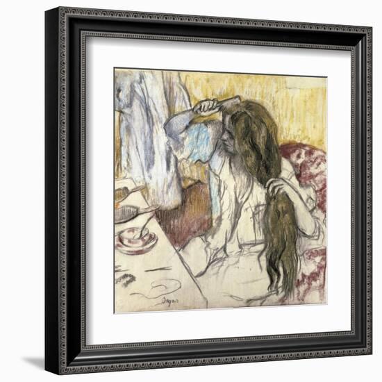 Woman at Her Toilet-Edgar Degas-Framed Art Print