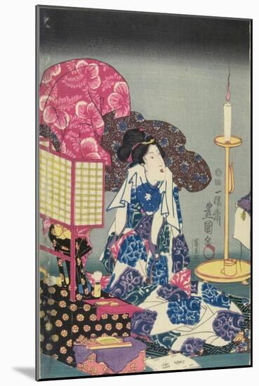 Woman at Her Toilet-Utagawa Kunisada-Mounted Giclee Print