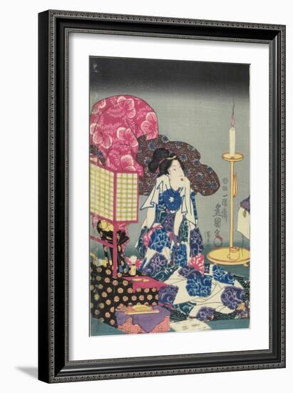 Woman at Her Toilet-Utagawa Kunisada-Framed Giclee Print