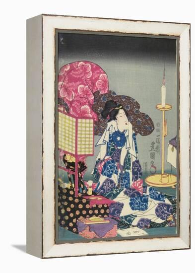 Woman at Her Toilet-Utagawa Kunisada-Framed Premier Image Canvas