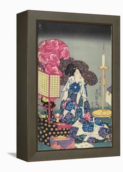 Woman at Her Toilet-Utagawa Kunisada-Framed Premier Image Canvas