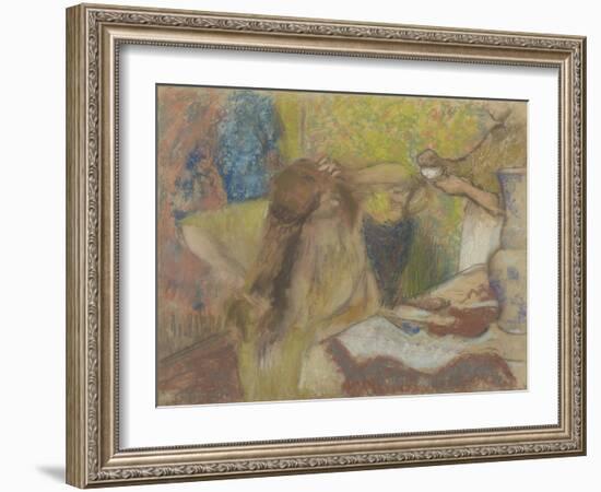 Woman at her Toilet-Edgar Degas-Framed Giclee Print