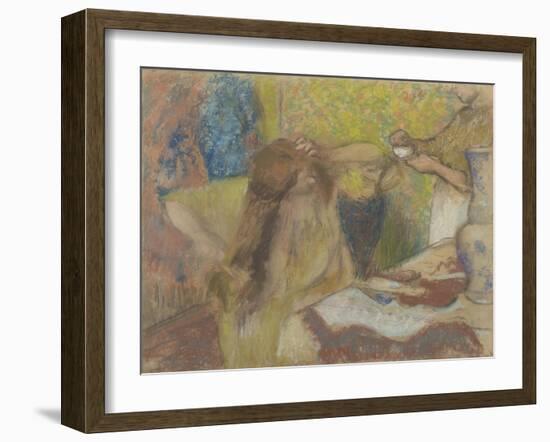 Woman at her Toilet-Edgar Degas-Framed Giclee Print