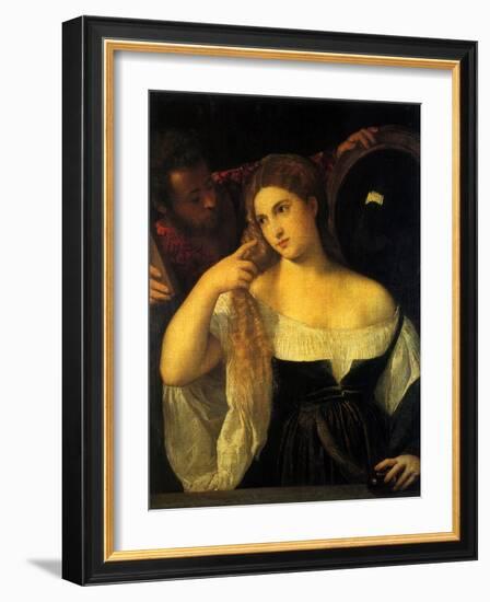 Woman at Her Toilet-Titian (Tiziano Vecelli)-Framed Giclee Print