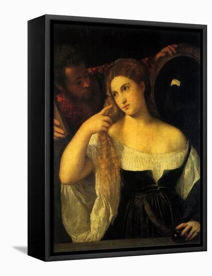 Woman at Her Toilet-Titian (Tiziano Vecelli)-Framed Premier Image Canvas