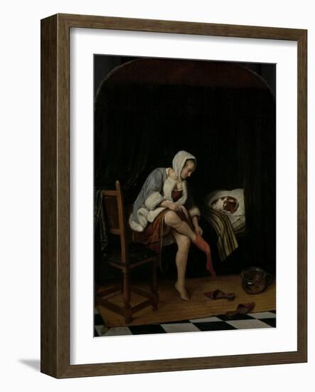 Woman at Her Toilet-Jan Havicksz Steen-Framed Art Print