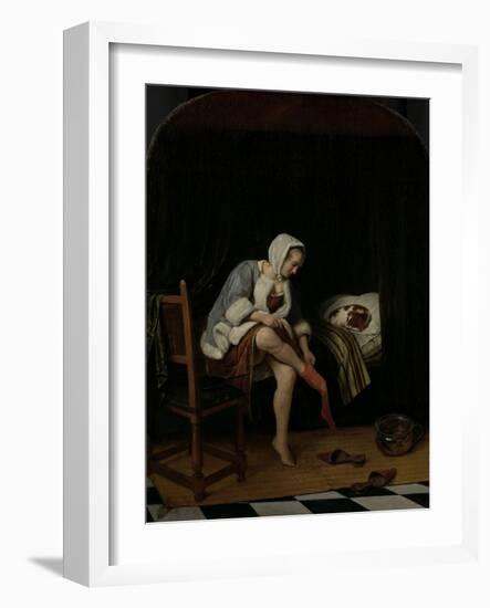 Woman at Her Toilet-Jan Havicksz Steen-Framed Art Print