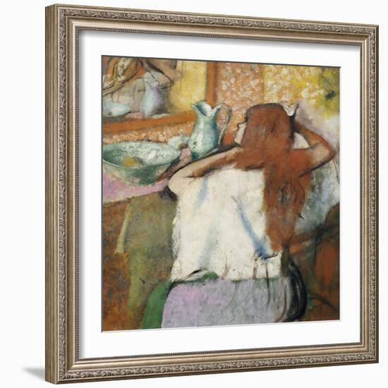 Woman at Her Toilet-Edgar Degas-Framed Giclee Print