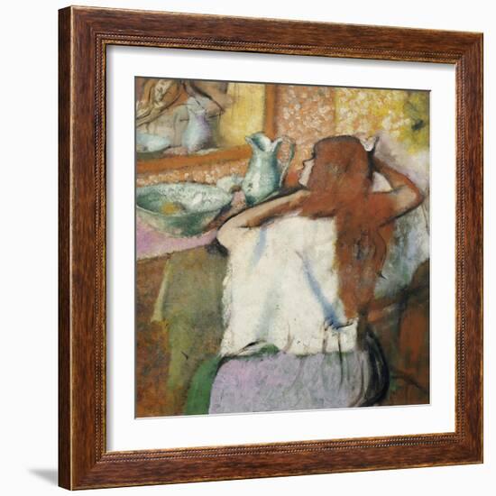 Woman at Her Toilet-Edgar Degas-Framed Giclee Print