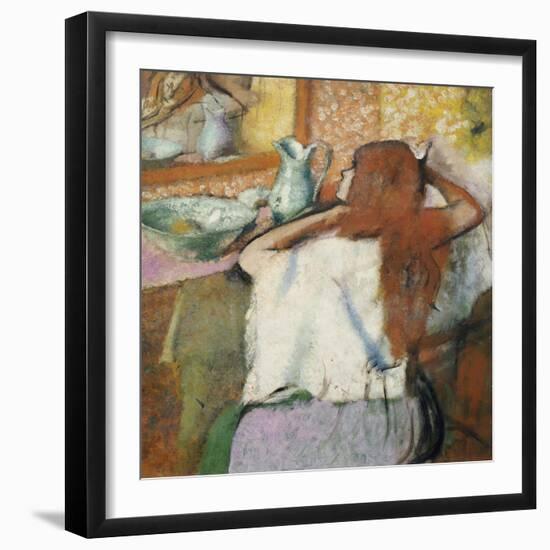 Woman at Her Toilet-Edgar Degas-Framed Giclee Print