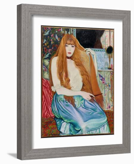 Woman at Her Toilette, 1889 (Oil on Canvas)-Louis Anquetin-Framed Giclee Print