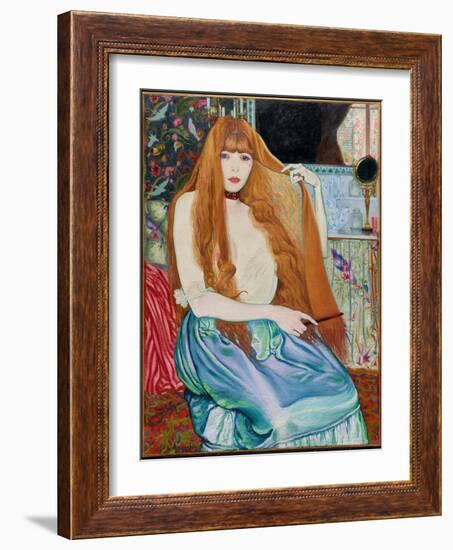 Woman at Her Toilette, 1889 (Oil on Canvas)-Louis Anquetin-Framed Giclee Print
