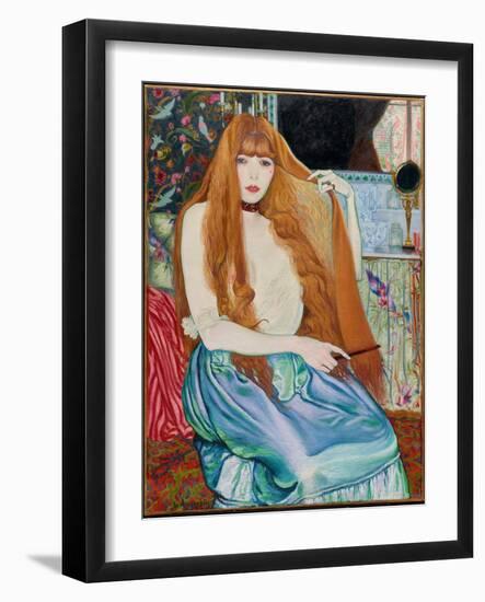 Woman at Her Toilette, 1889 (Oil on Canvas)-Louis Anquetin-Framed Giclee Print