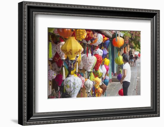 Woman at Lantern Shop, Hoi An, Quang Nam, Vietnam, Indochina, Southeast Asia, Asia-Ian Trower-Framed Photographic Print