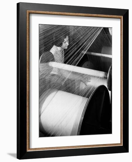 Woman at Loom at American Woolen Mills-Margaret Bourke-White-Framed Photographic Print