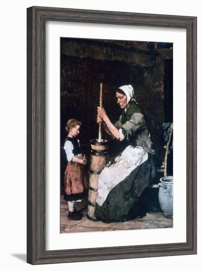 Woman at the Churn, C1864-1900-Mihaly Munkacsy-Framed Giclee Print