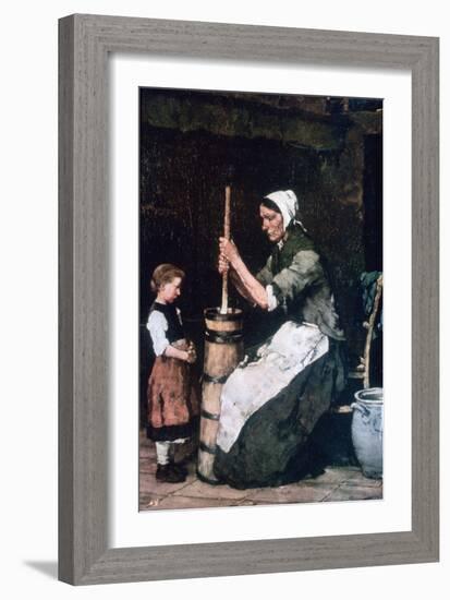 Woman at the Churn, C1864-1900-Mihaly Munkacsy-Framed Giclee Print