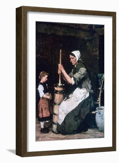 Woman at the Churn, C1864-1900-Mihaly Munkacsy-Framed Giclee Print