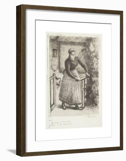 Woman at the Gate-Camille Pissarro-Framed Premium Giclee Print